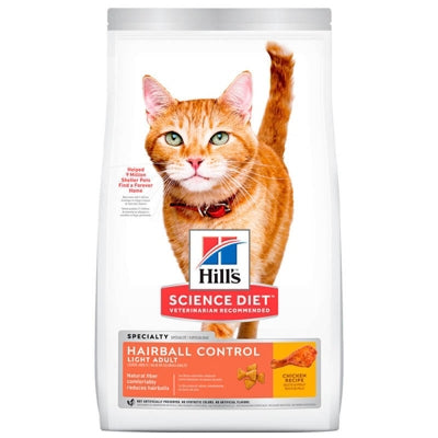 ALIMENTO HILLS HAIRBALL CONTROL LIGHT ADULT FELINO 3,17 KG.