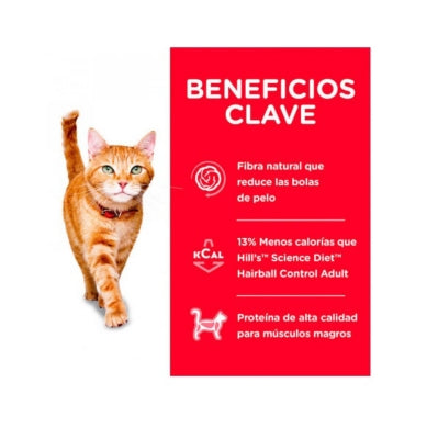 ALIMENTO HILLS HAIRBALL CONTROL LIGHT ADULT FELINO 3,17 KG.