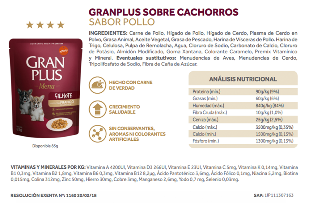 Gran Plus Dog Pouch Alimento Húmedo variedades