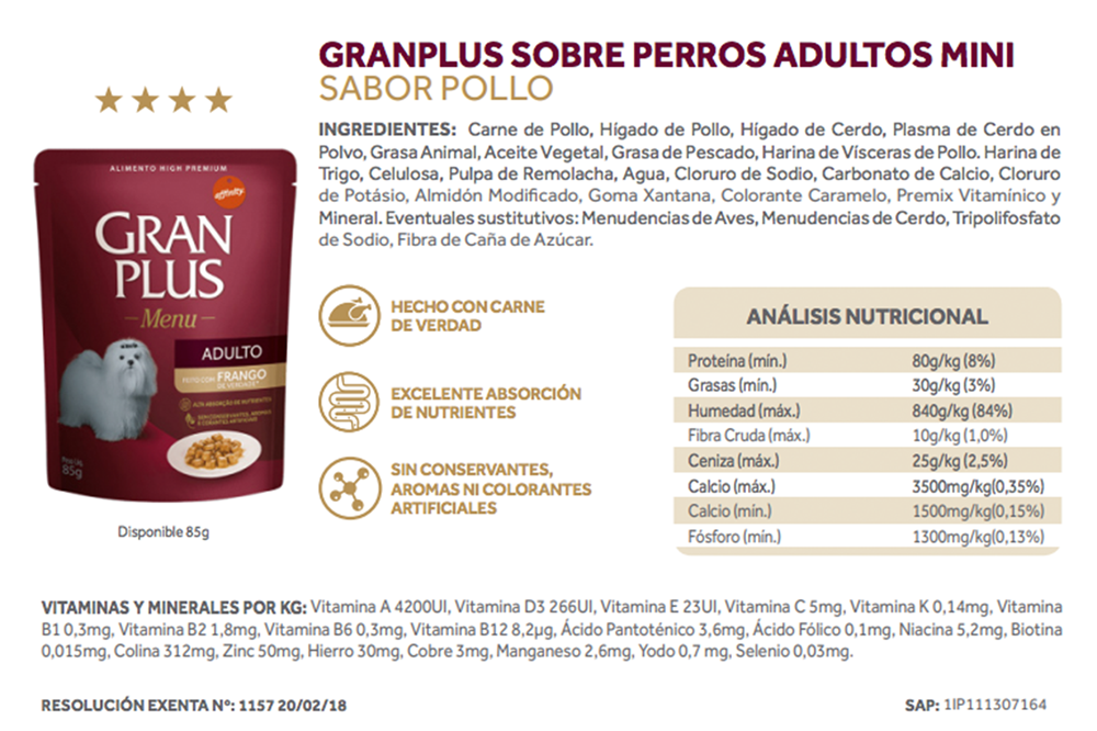 Gran Plus Dog Pouch Alimento Húmedo variedades